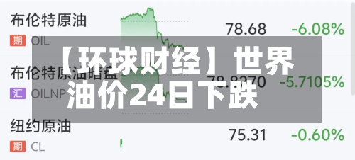 【环球财经】世界
油价24日下跌-第2张图片