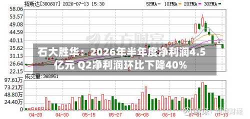 石大胜华:2026年半年度净利润4.5亿元 Q2净利润环比下降40%-第2张图片