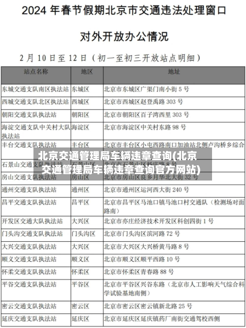 北京交通管理局车辆违章查询(北京交通管理局车辆违章查询官方网站)