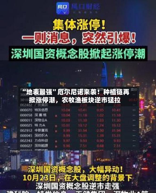“地表最强”厄尔尼诺来袭！种植链再掀涨停潮，农牧渔板块逆市猛拉