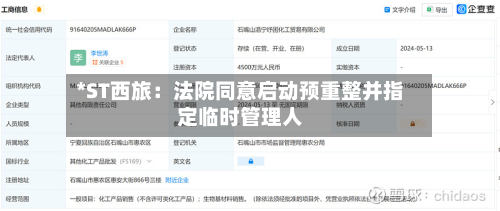 *ST西旅：法院同意启动预重整并指定临时管理人-第2张图片