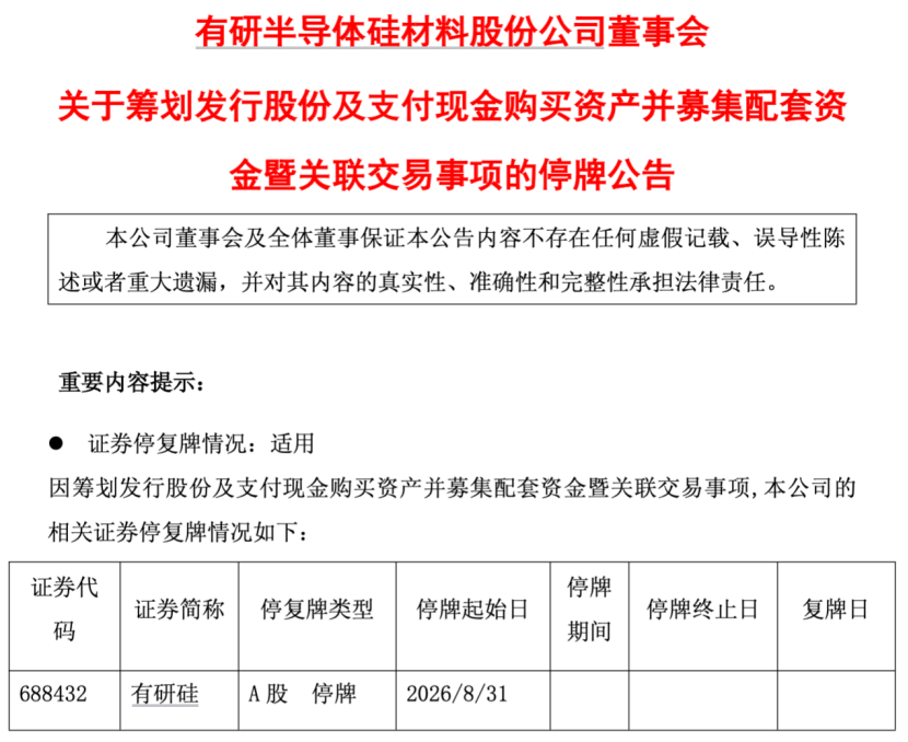 重大资产重组!半导体龙头,突发公告!下周一停牌